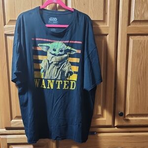 Star Wars Black T-Shirt with Baby Yoda Graphic